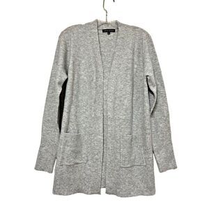 New LOVE ELLIE Cardigan S Heather Grey Relaxed Fit Open Front Ribbed‎ Stretch
